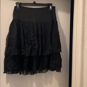 Dkny ruffled silk skirt